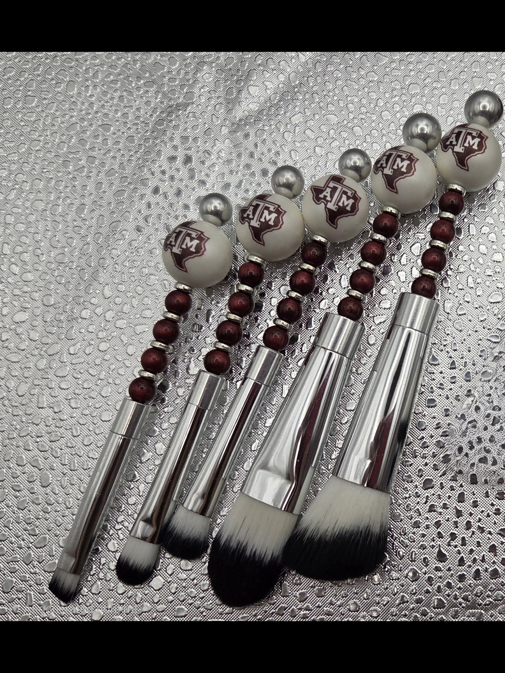 Texas A&M Beaded Makeup Brush Set